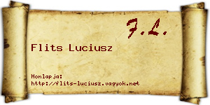 Flits Luciusz névjegykártya